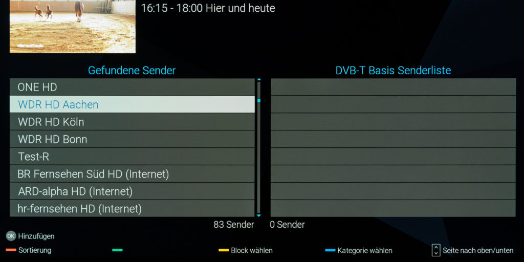 Neue Sender-Sortierung nachdem die Basisliste geloescht wurde