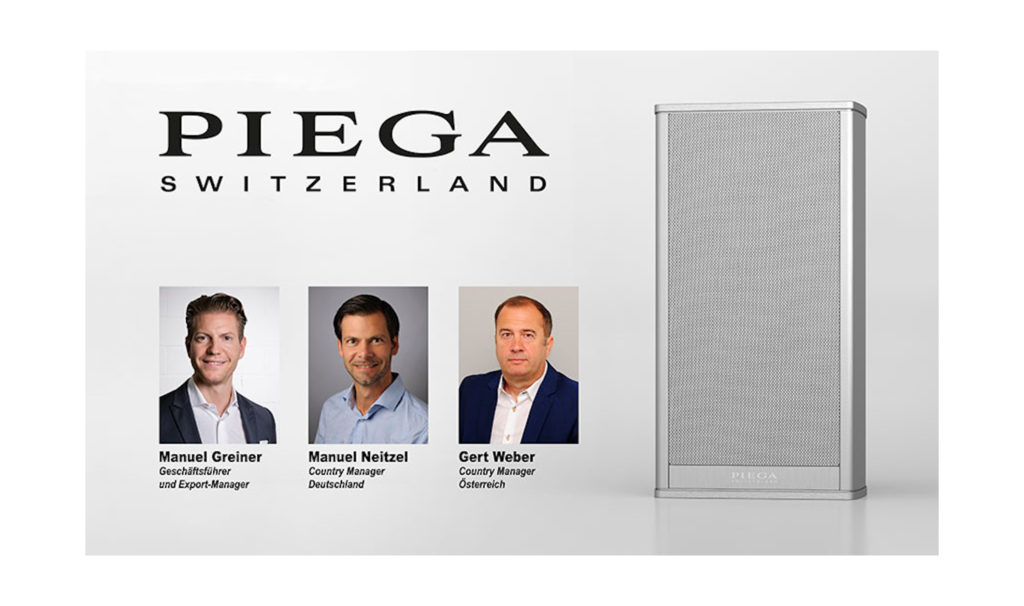 Das Vertriebsteam von Piega für DACH: Manuel Greiner, Manuel Neitzel und Gert Weber