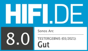 HIFI.DE Testsiegel für Sonos Arc im Test: Erste Sonos-Soundbar mit Dolby Atmos