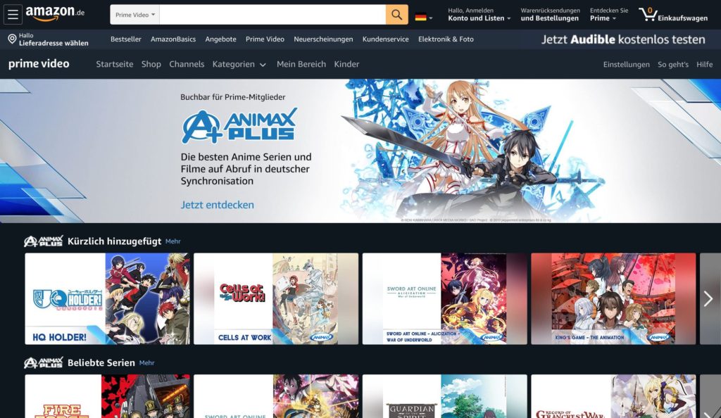 Amazon Prime Video Animax Plus