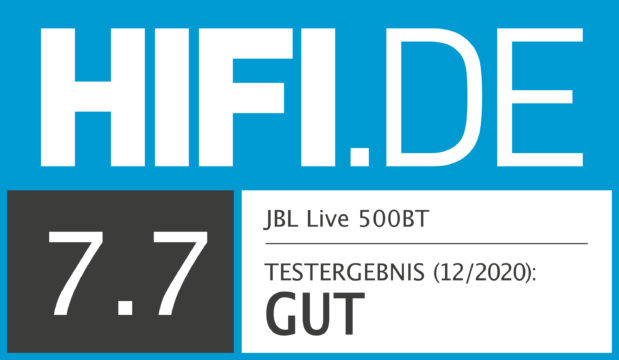 HIFI.DE Testsiegel für JBL Live 500BT