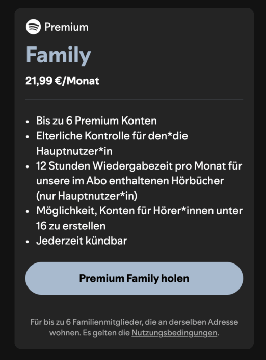 Spotify im Test Familientarif
