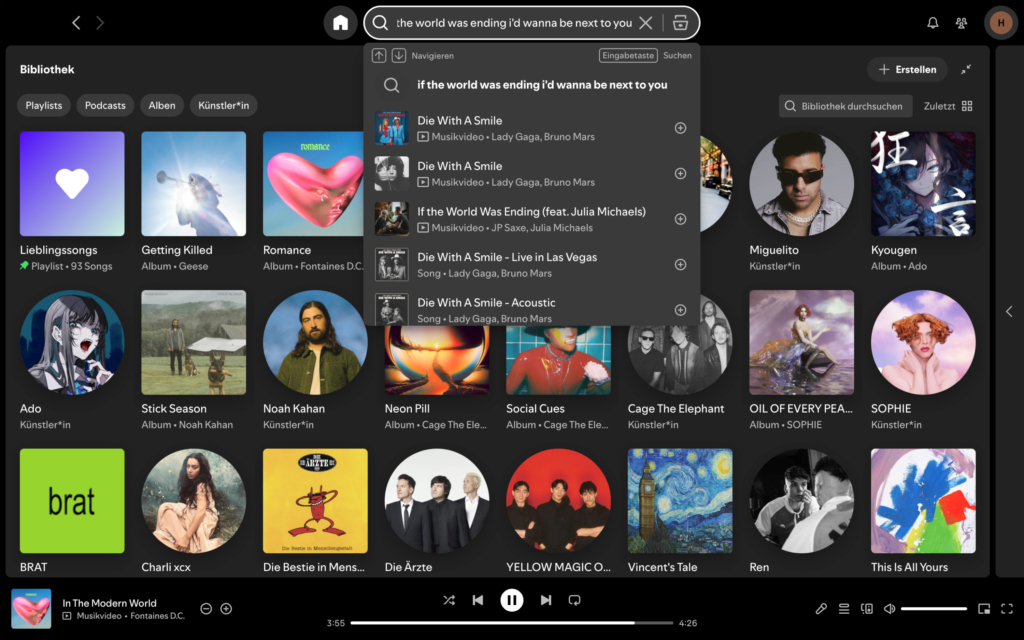 Spotify im Test Suche