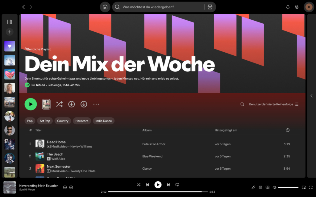 Spotify im Test persoenliche Playlists