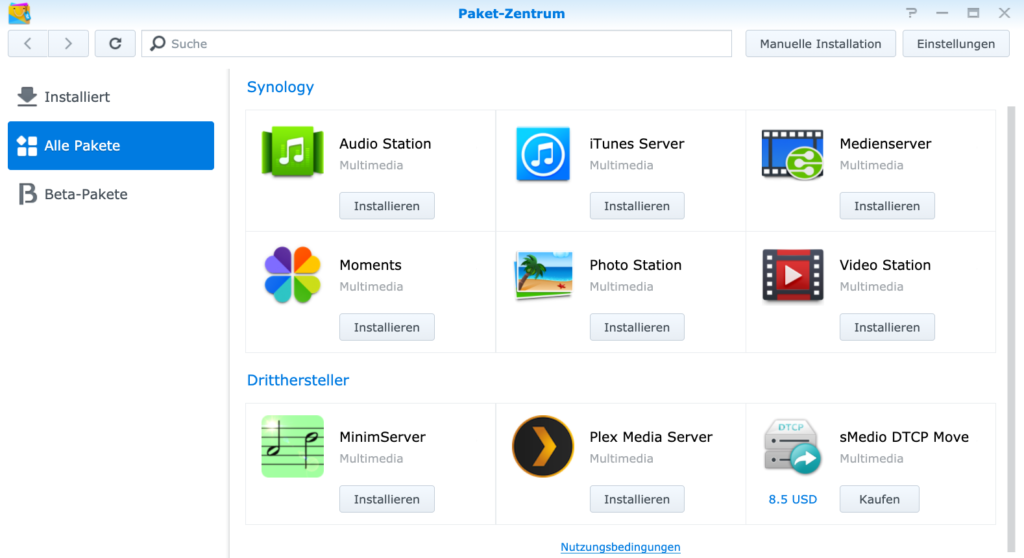 Synology DS920+ Multimedia Apps