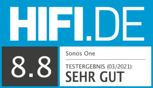 HIFI.DE Testsiegel für Sonos One im Test: Smart Speaker mit gutem Klang