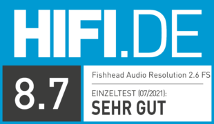 HIFI.DE Testsiegel für Fishhead Audio Resolution 2.6 FS