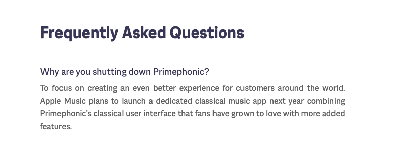 Apple Classical Primephonic Homepage