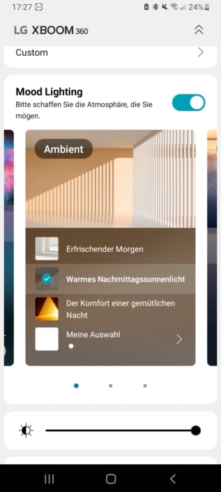 LG XBOOM 360 DRP4 App Lichtmodus Ambient