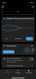 App Sennheiser Momentum True Wireless 3 Soundzonen
