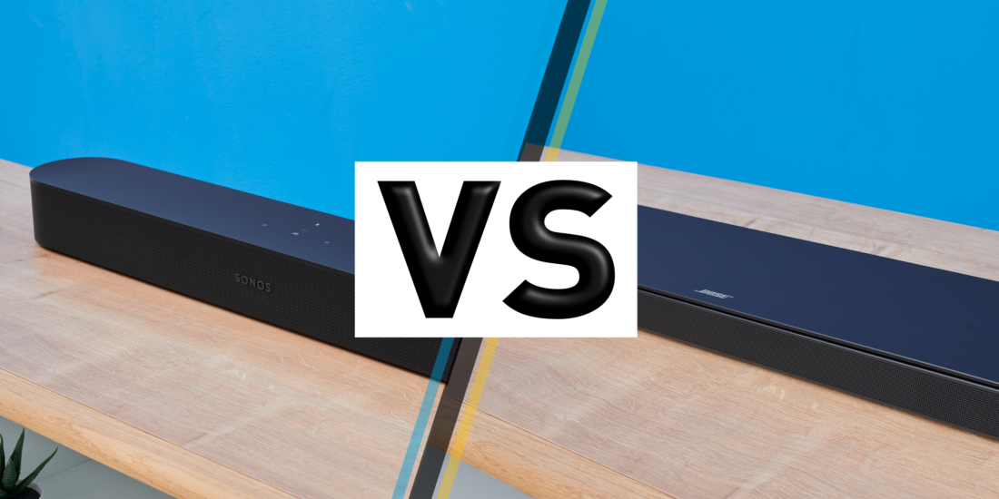 Sonos Beam vs. Bose Soundbar 500 seitlicher Vergleich