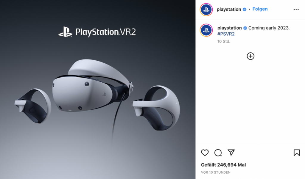 Playstation VR2 Instagram-Screenshot