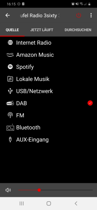 Internet radio option in the Teufel Remote app