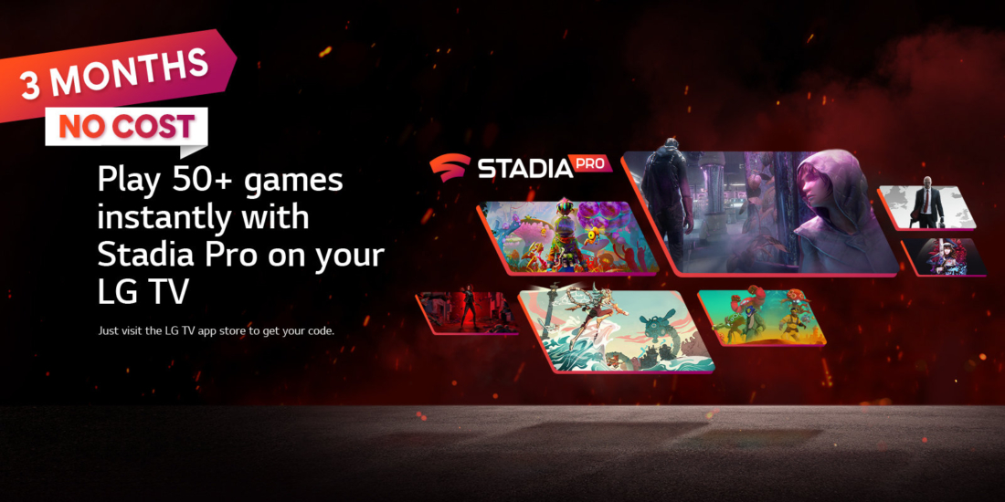 Besitzer ausgewählter LG-TVs erhalten drei Monate Google Stadia Pro gratis.