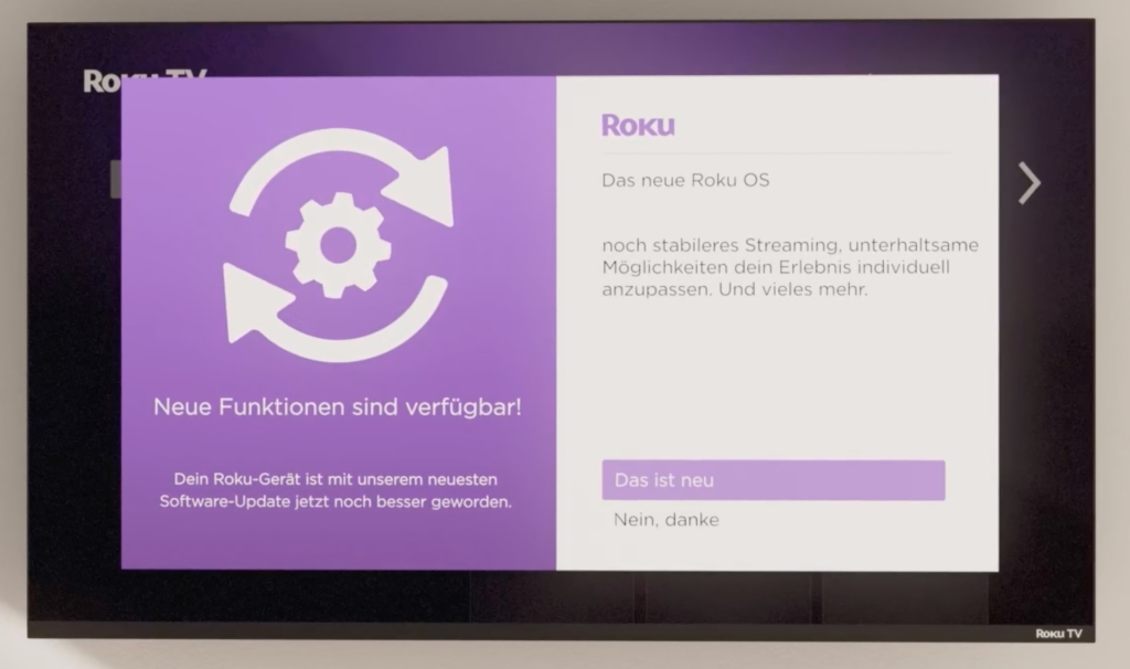 Roku OS Updates an einem Roku-Fernseher