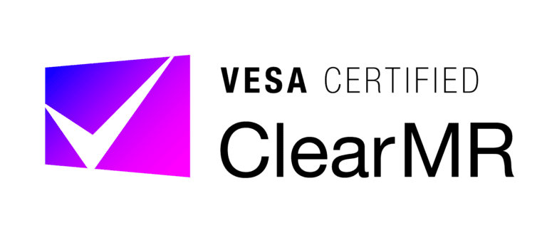 Das offizielle Logo der Zertifizierung VESA ClearMR.