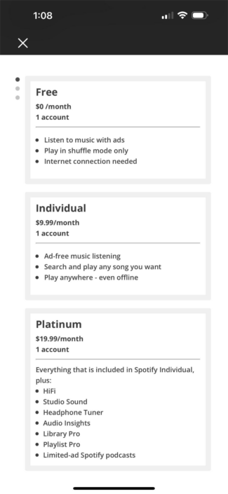 Spotify Platinum Umfrage