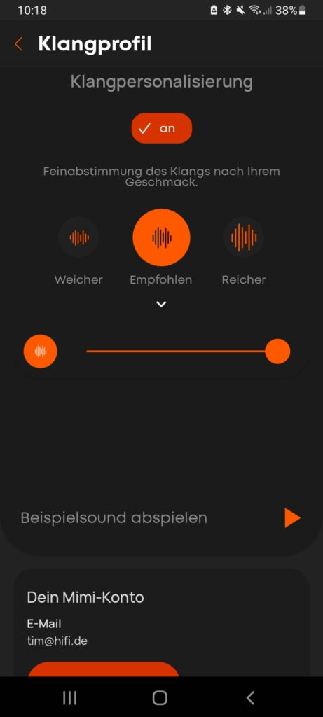 Beyerdynamic Xelento Wireless App Klanganpassung