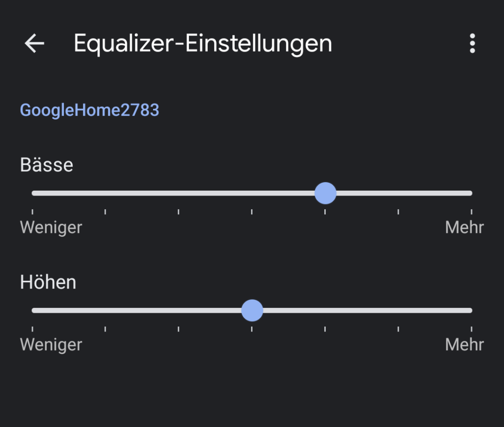 Google Nest Mini Klangeinstellungen