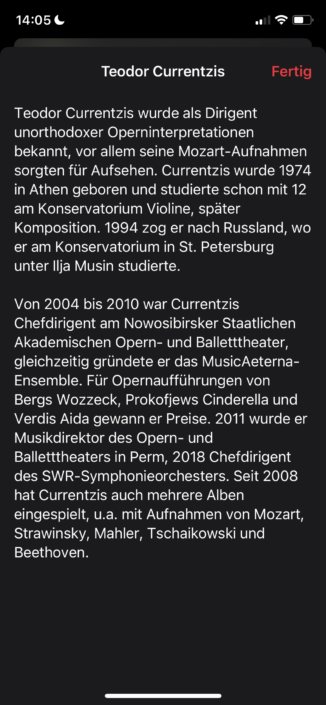 Apple Music Classical Screenshot Biografie1