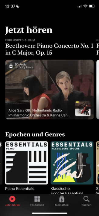 Apple Music Classical Screenshot Startseite1