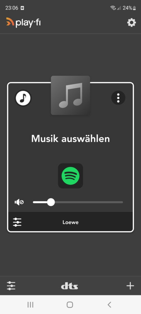 Soundbar in DTS Play-Fi App
