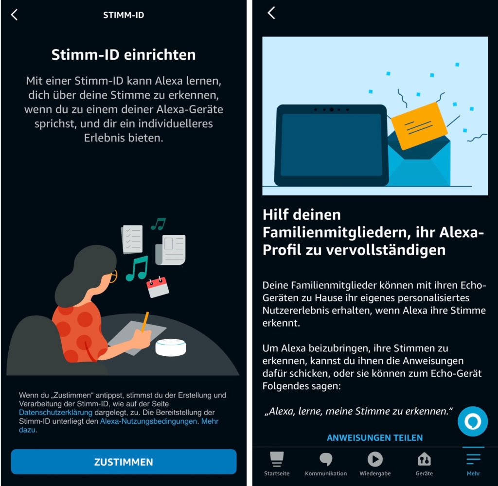Alexa Stimm-ID einrichten per App