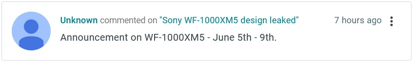 Sony WF-1000XM5 Leak Post