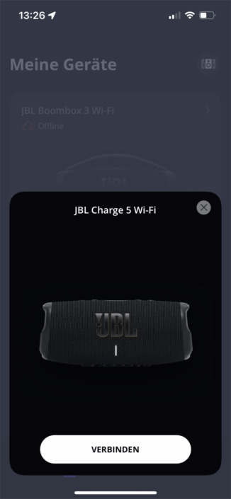 JBL Charge 5 WiFi Screenshots Einrichtung