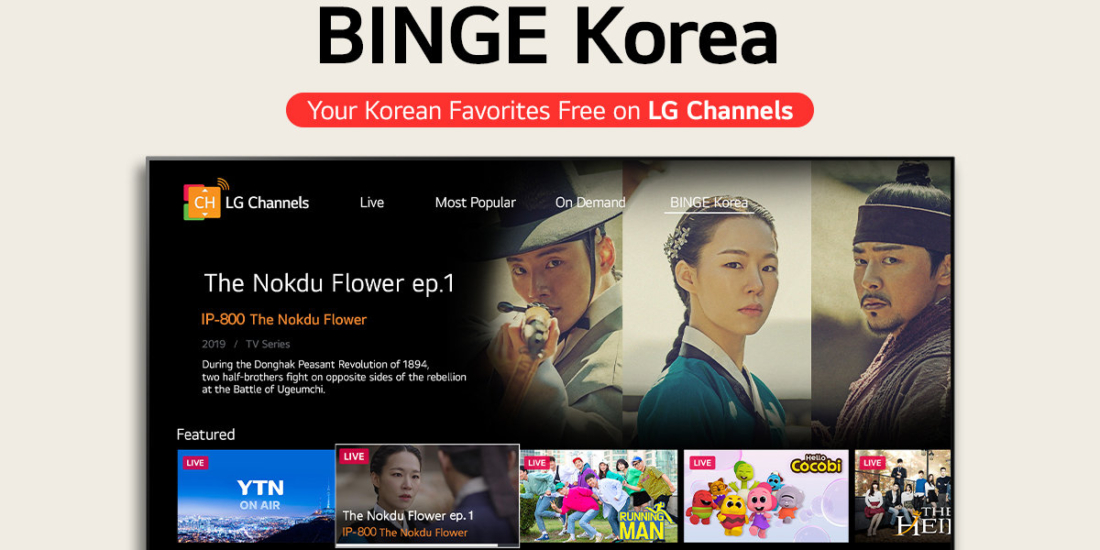 LG führt mit Binge Korea zahlreiche koreanische Inhalte für die LG Channels ein.