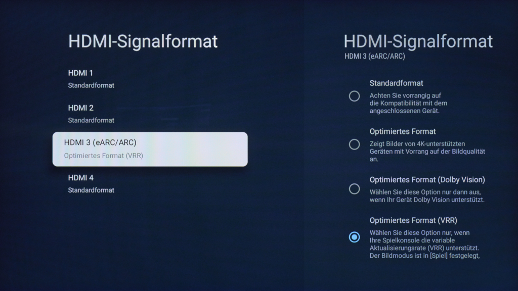 HDMI-Signalformat Sony X95L