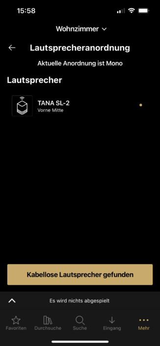 Electrocompaniet Tana SL2 App Screenshot Lautsprecher