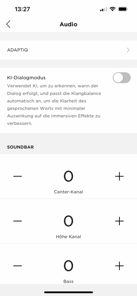 Audio-Einstellungen Bose Music App