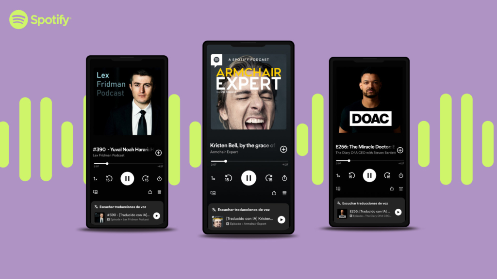 Spotify bietet Podcasts in Fremdsprachen als KI-Übersetzungen an - mit der Originalstimme. 