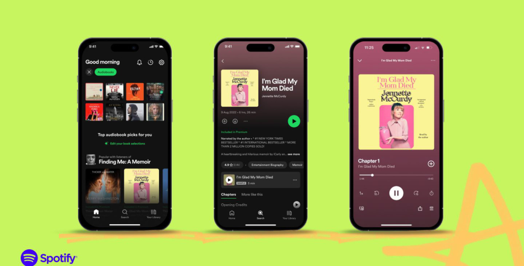 Spotify ergänzt sein Hörbücher-Angebot im Ausland. 