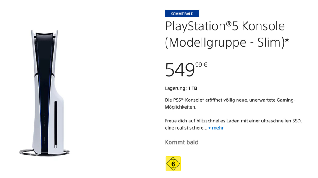 Die PlayStation 5 "Modellgruppe: Slim" ist bereits online gelistet. 