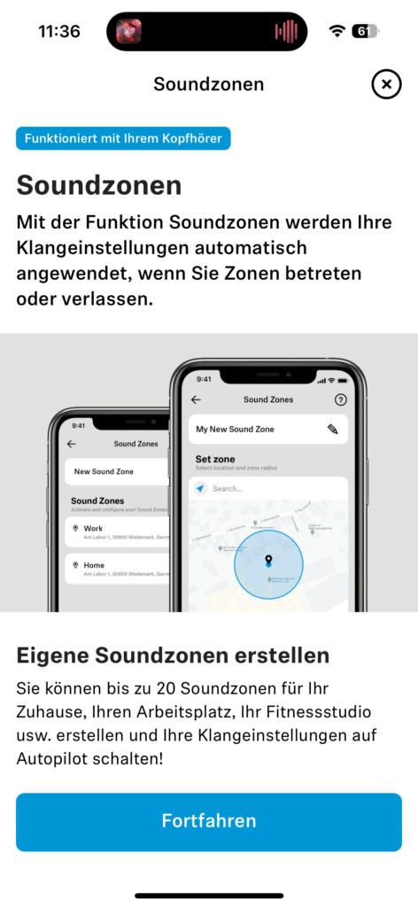 Sennheiser Accentum Wireless Screenshot Soundzonen