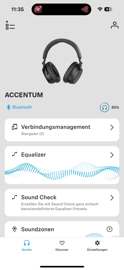 Sennheiser Accentum Wireless Screenshot Smart Control