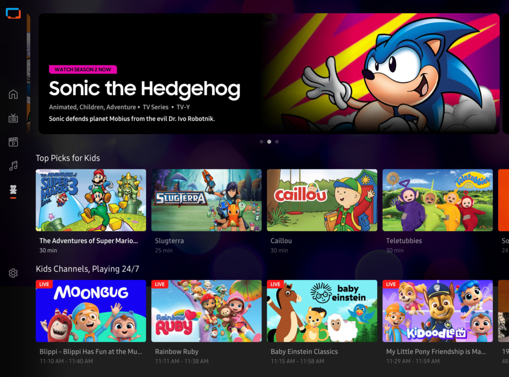 Samsung TV Plus bündelt jetzt in einem Kids-Bereich passende Inhalte.