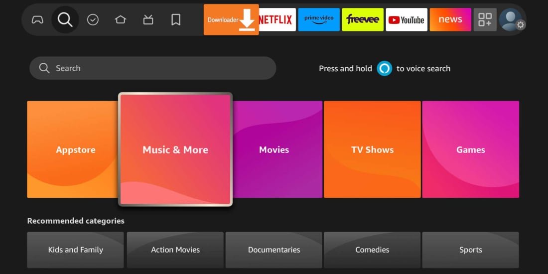 Die Amazon Fire TV erhalten den neuen Bereich "Music & More".
