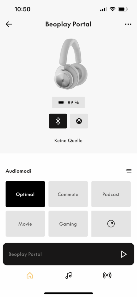 Bang & Olufsen App Startseite Bluetooth