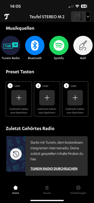 Teufel Stereo M2 Test – App 1