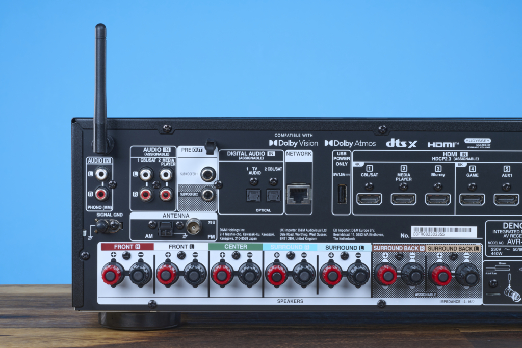 Denon AVR-X1800H Rückseite Lautsprecherklemmen