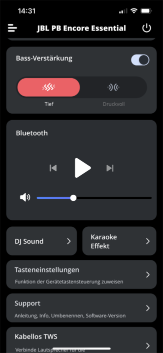 JBL Partybox Encore Essential Test App Screenshot 3