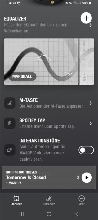 Marshall Major V Test App Screenshot 1