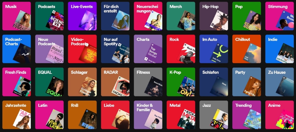 Screenshot Spotify Genres