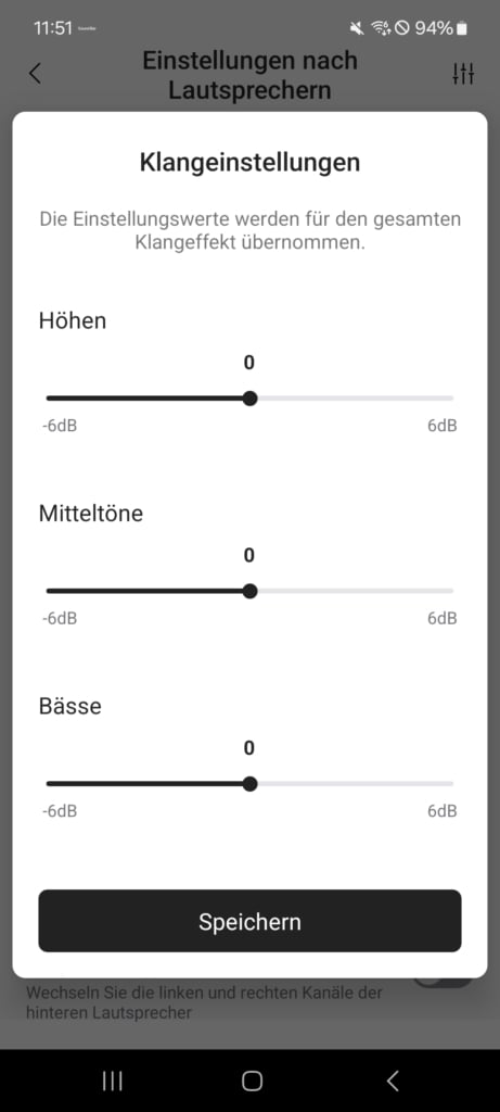 LG Soundbar App feinere Klangeinstellungen