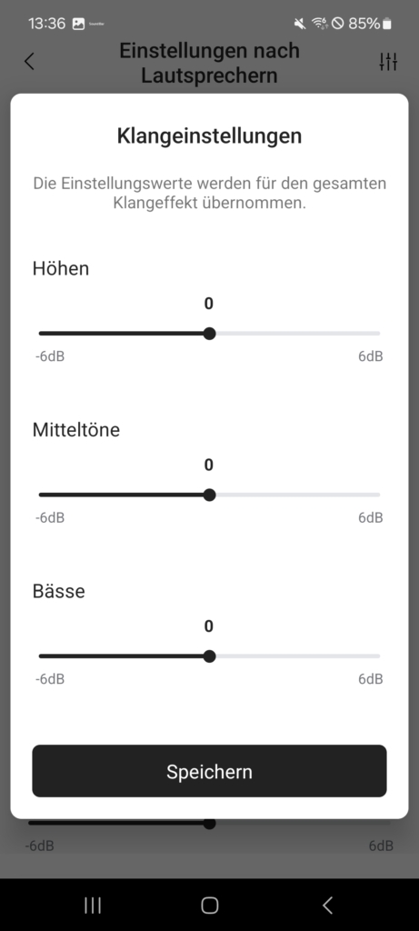 Klangeinstellungen LG Soundbar App