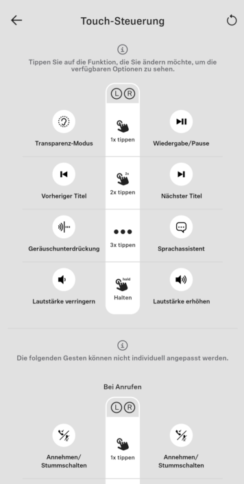 Screenshot Sennheiser App Bedienung