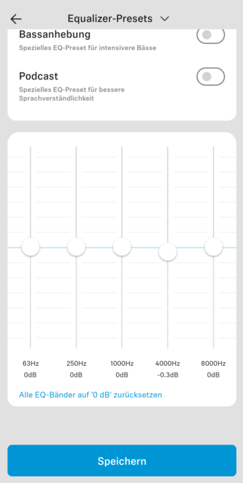 Screenshot App Sennheise Equalizer
